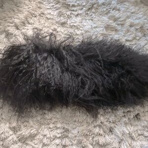 Adrienne Landau Black Dyed Lamb Fur Stole – Luxe Real Fur Wrap